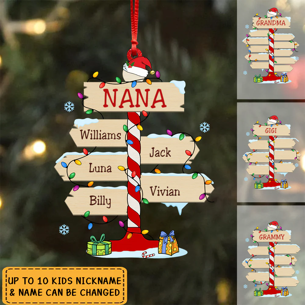 Personalized Gift For Grandma Christmas Acrylic Ornament