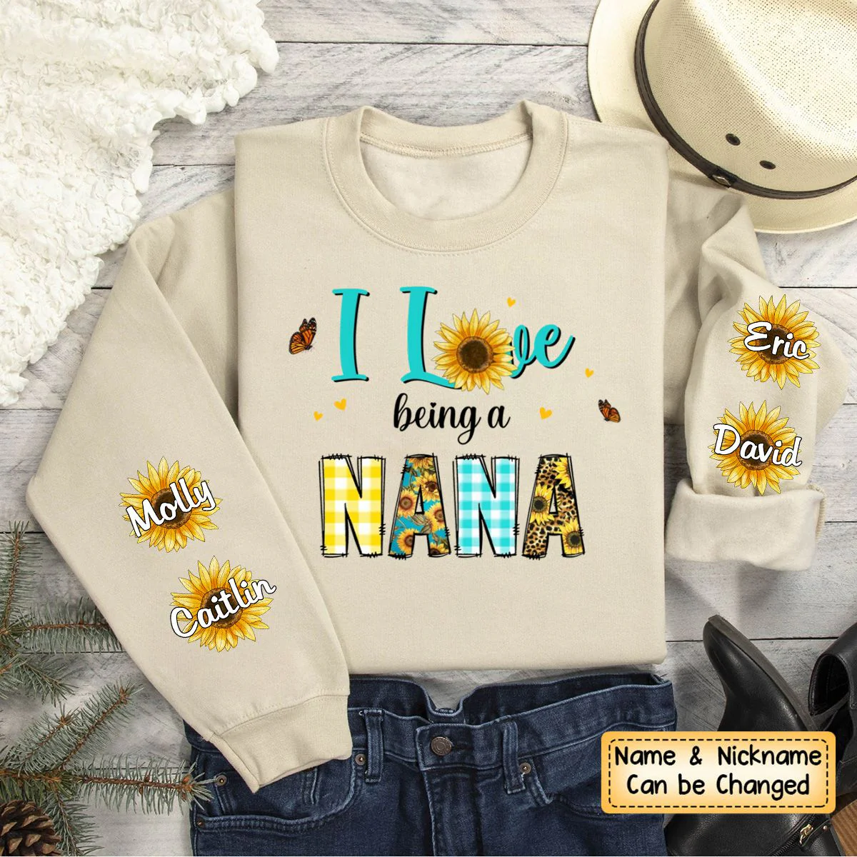 Personalized Gift For Grandma I Love Being Grandma Sleeve Printed Sweatshirt - Image 2