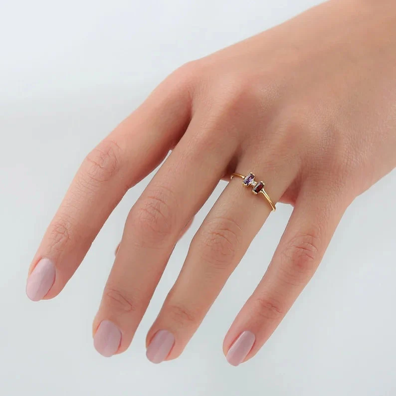 Personalized Gift For Grandma Mom Family Birthstone Ring - Image 7