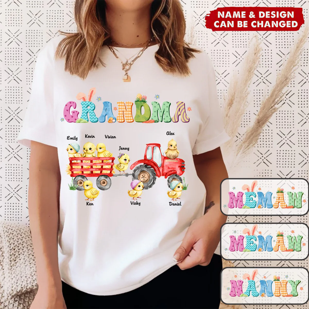 Personalized Gift for Grandma Pure cotton T-shirt - Image 2