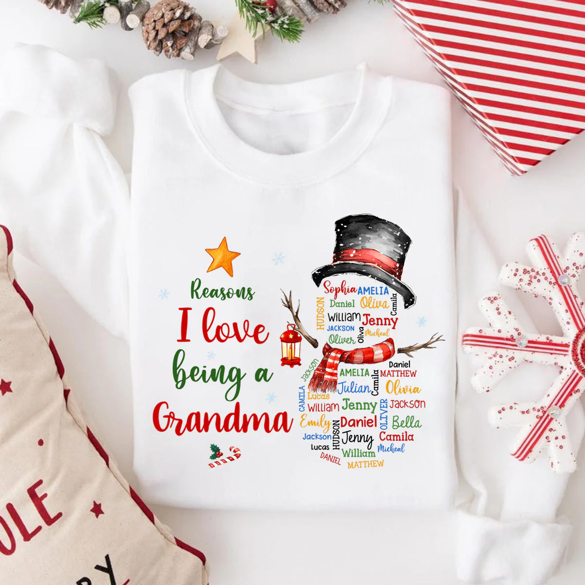 Personalized Gift For Grandma Reasons I Love Being Word Art Sweatshirt - Image 2