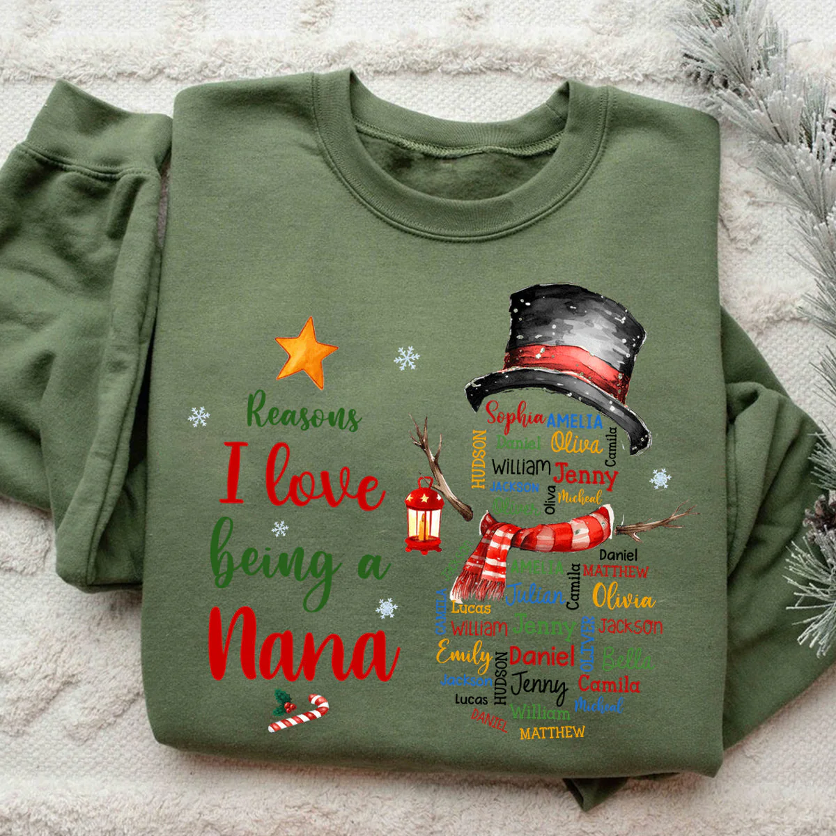 Personalized Gift For Grandma Reasons I Love Being Word Art Sweatshirt - Image 3