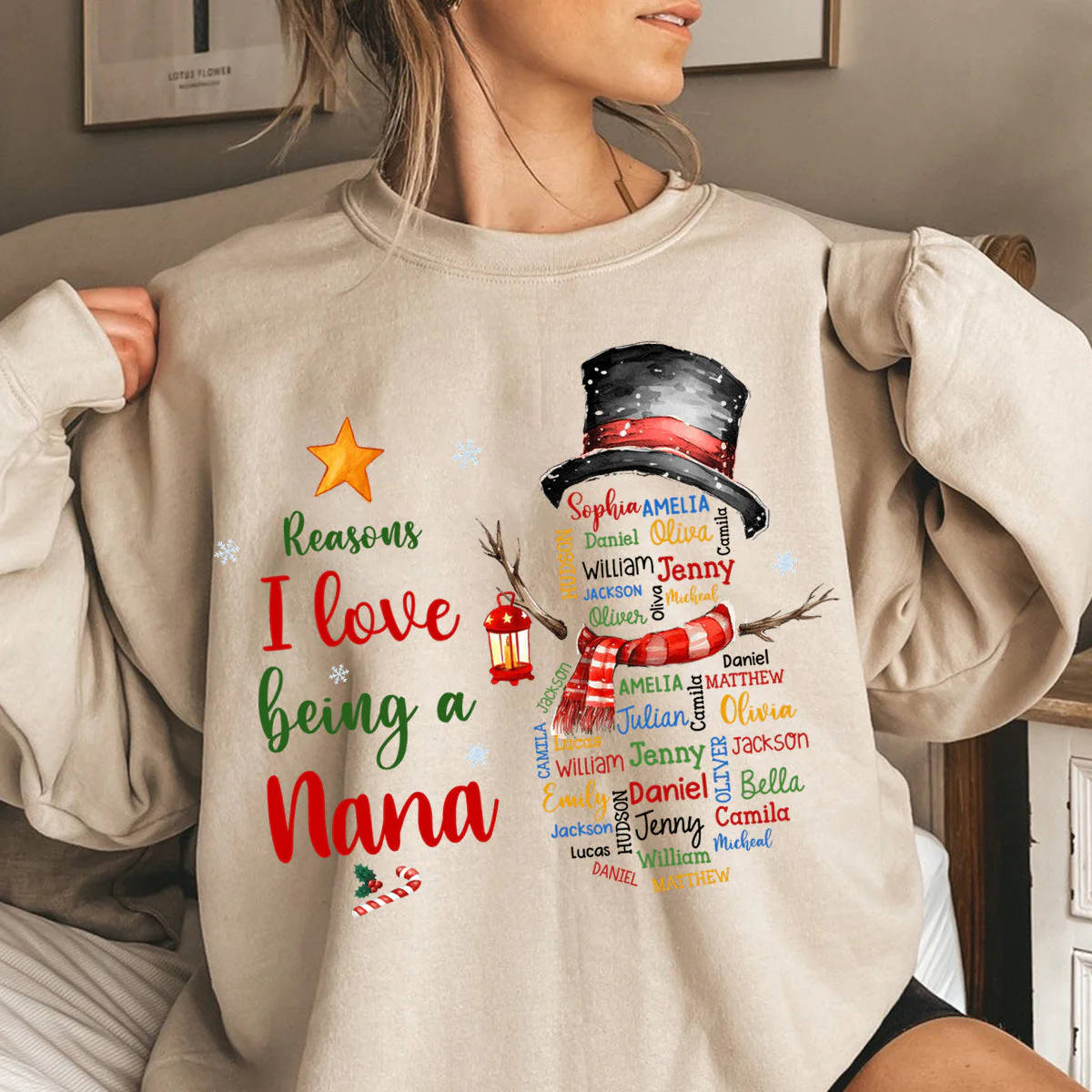 Personalized Gift For Grandma Reasons I Love Being Word Art Sweatshirt - Image 4