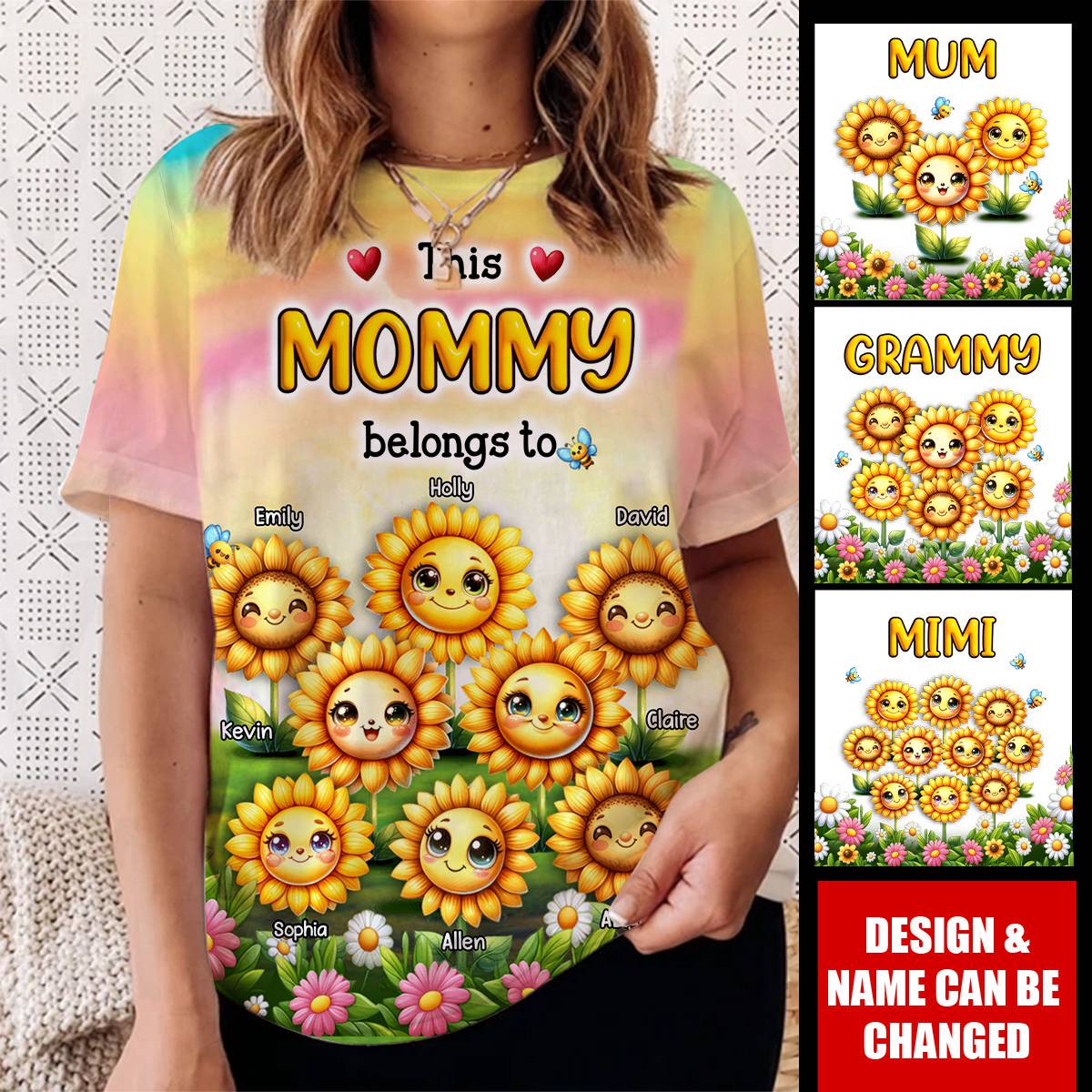 Personalized Gift For Grandma This Sunflowers Belongs To T-shirt - Image 2