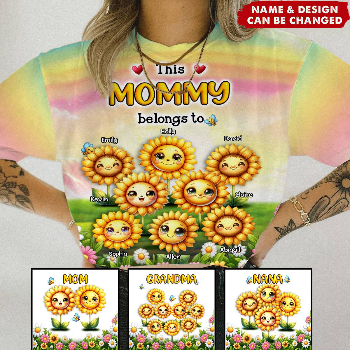 Personalized Gift For Grandma This Sunflowers Belongs To T-shirt - Image 3