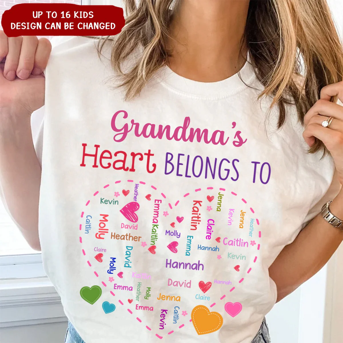 Personalized Gift For Grandma Heart Belongs To Pure Cotton T-Shirt - Image 4
