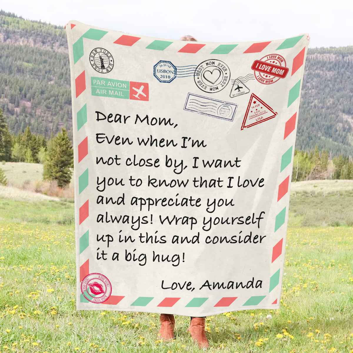 Personalized Gift for Mom Letter Blanket - Image 2