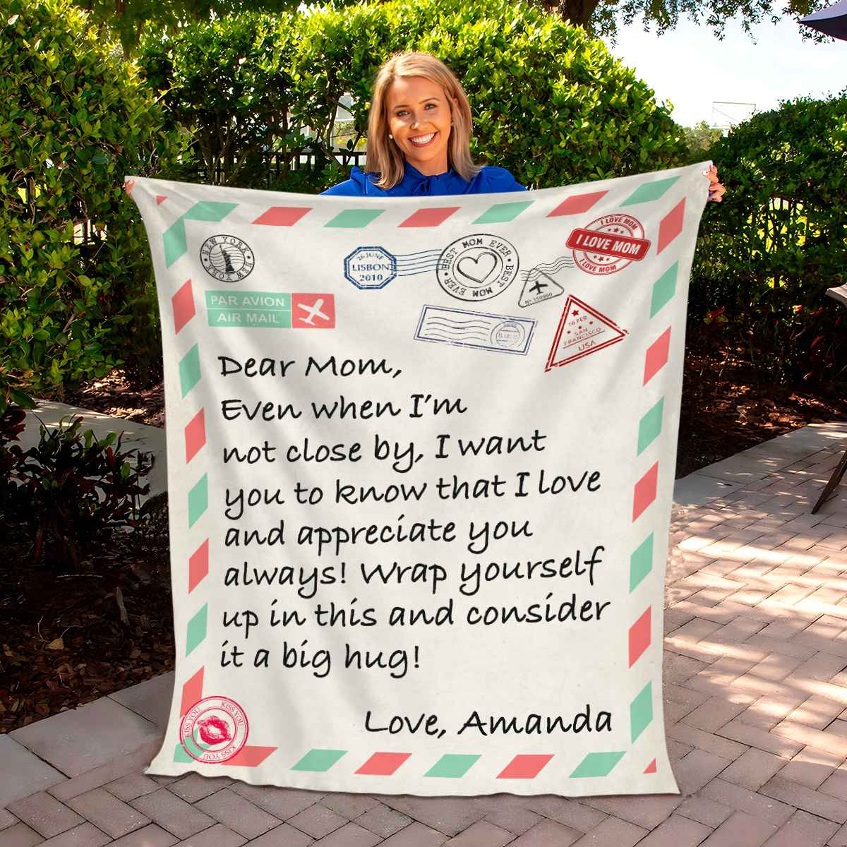 Personalized Gift for Mom Letter Blanket - Image 3