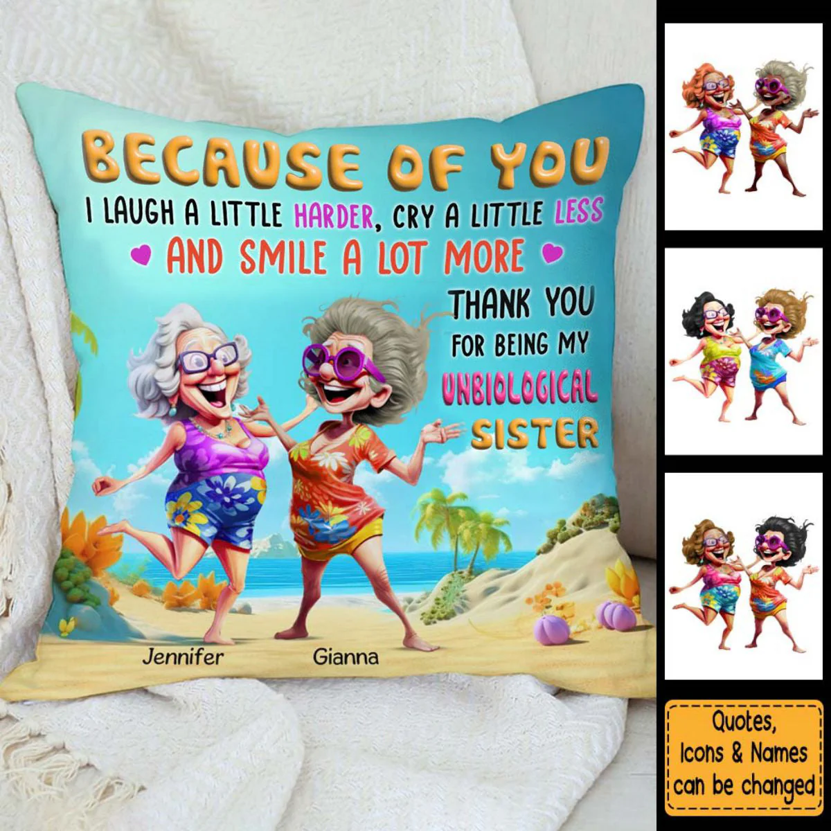 Personalized Gift For Old Friends Sisters Pillow - Image 2