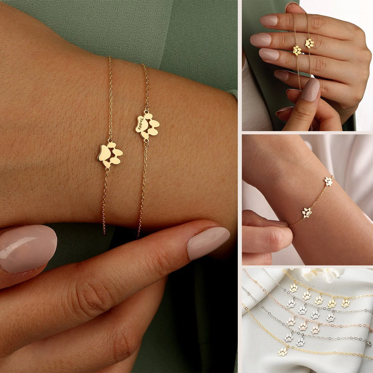 Personalized Gift For Pet Lovers Paw Bracelet - Image 3