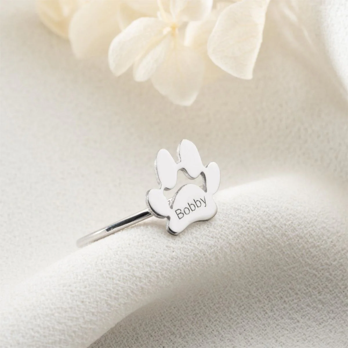 Personalized Gift For Pet Lovers Paw Print Ring - Image 11
