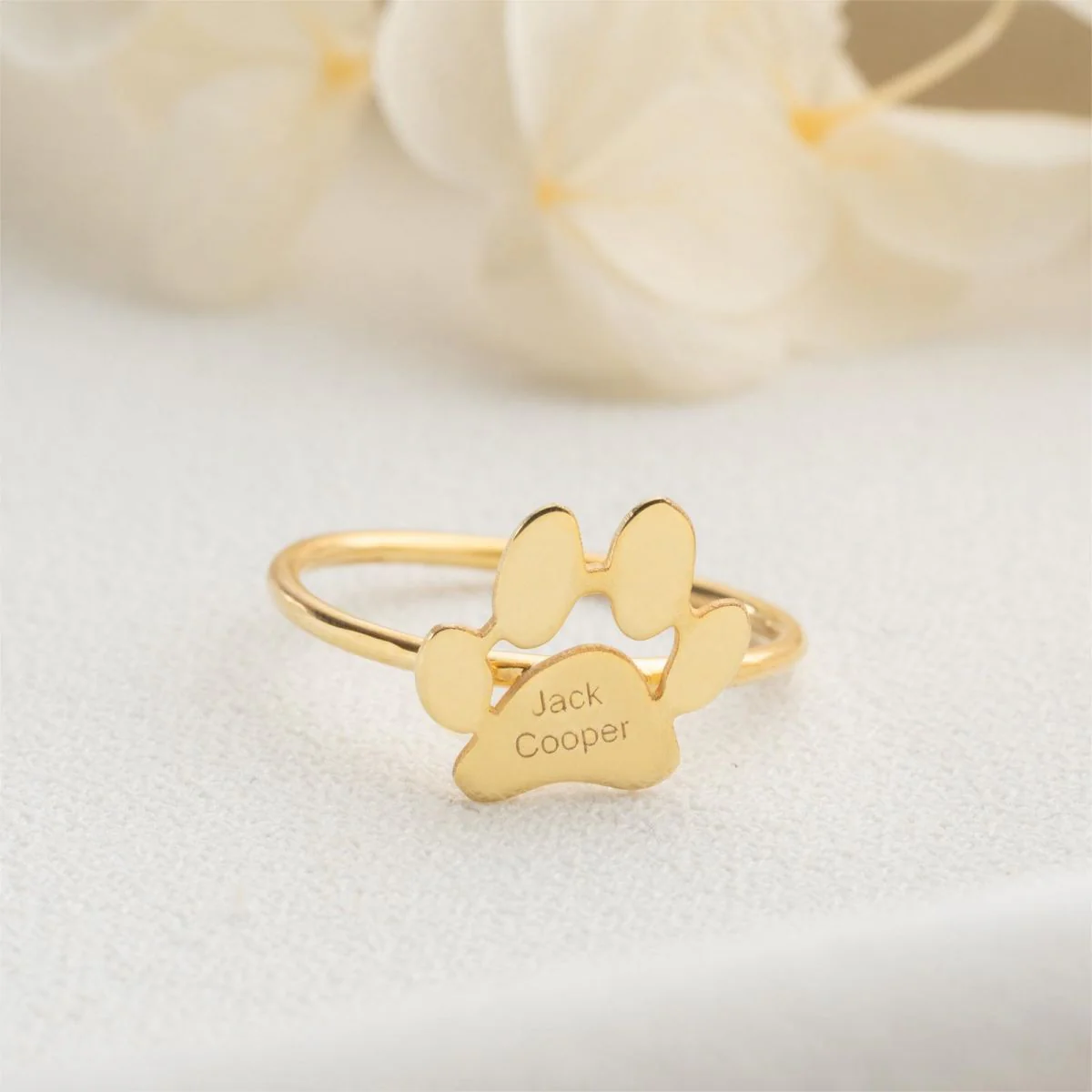 Personalized Gift For Pet Lovers Paw Print Ring - Image 12