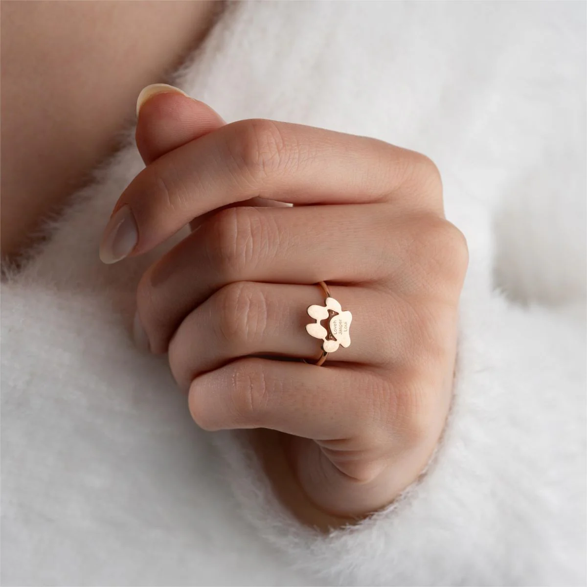 Personalized Gift For Pet Lovers Paw Print Ring - Image 13