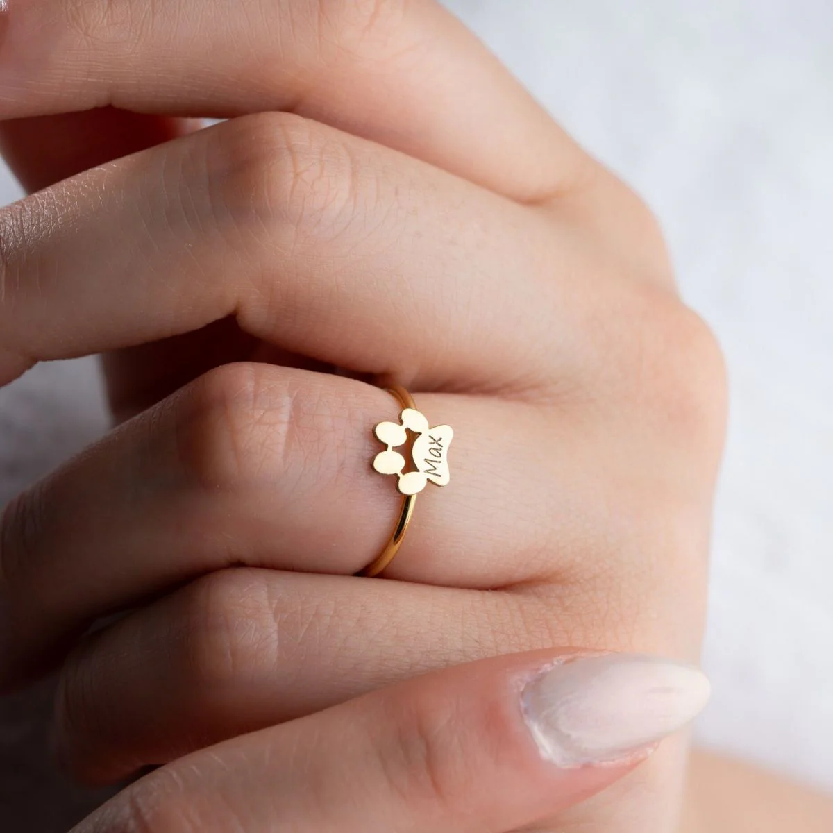 Personalized Gift For Pet Lovers Paw Print Ring - Image 15