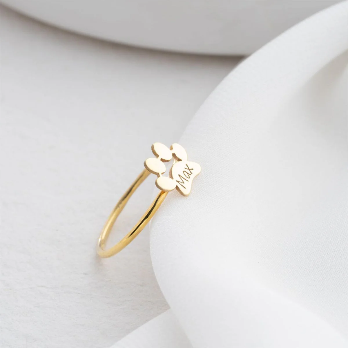Personalized Gift For Pet Lovers Paw Print Ring - Image 16