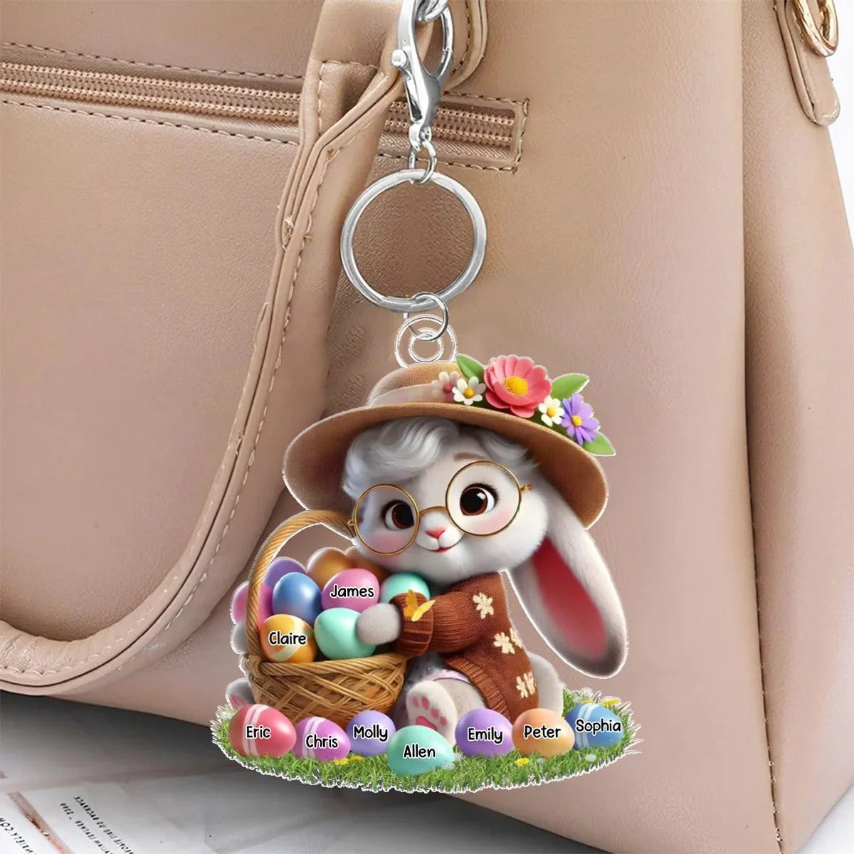 Personalized Gift Grandma's Favorite Bunny Keychain - Image 2