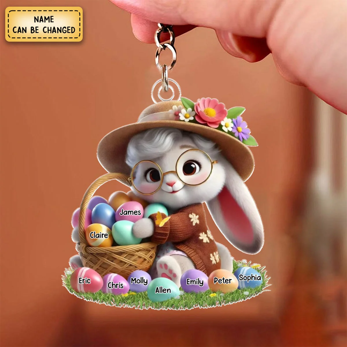 Personalized Gift Grandma's Favorite Bunny Keychain - Image 5