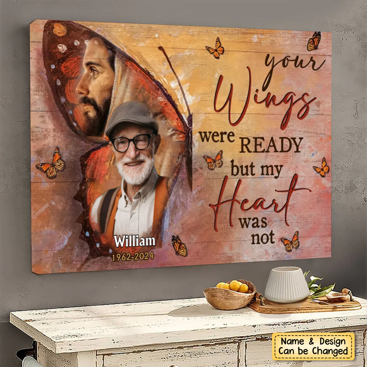 Personalized Gift Memorial Your Wings Were Ready Poster - Image 4