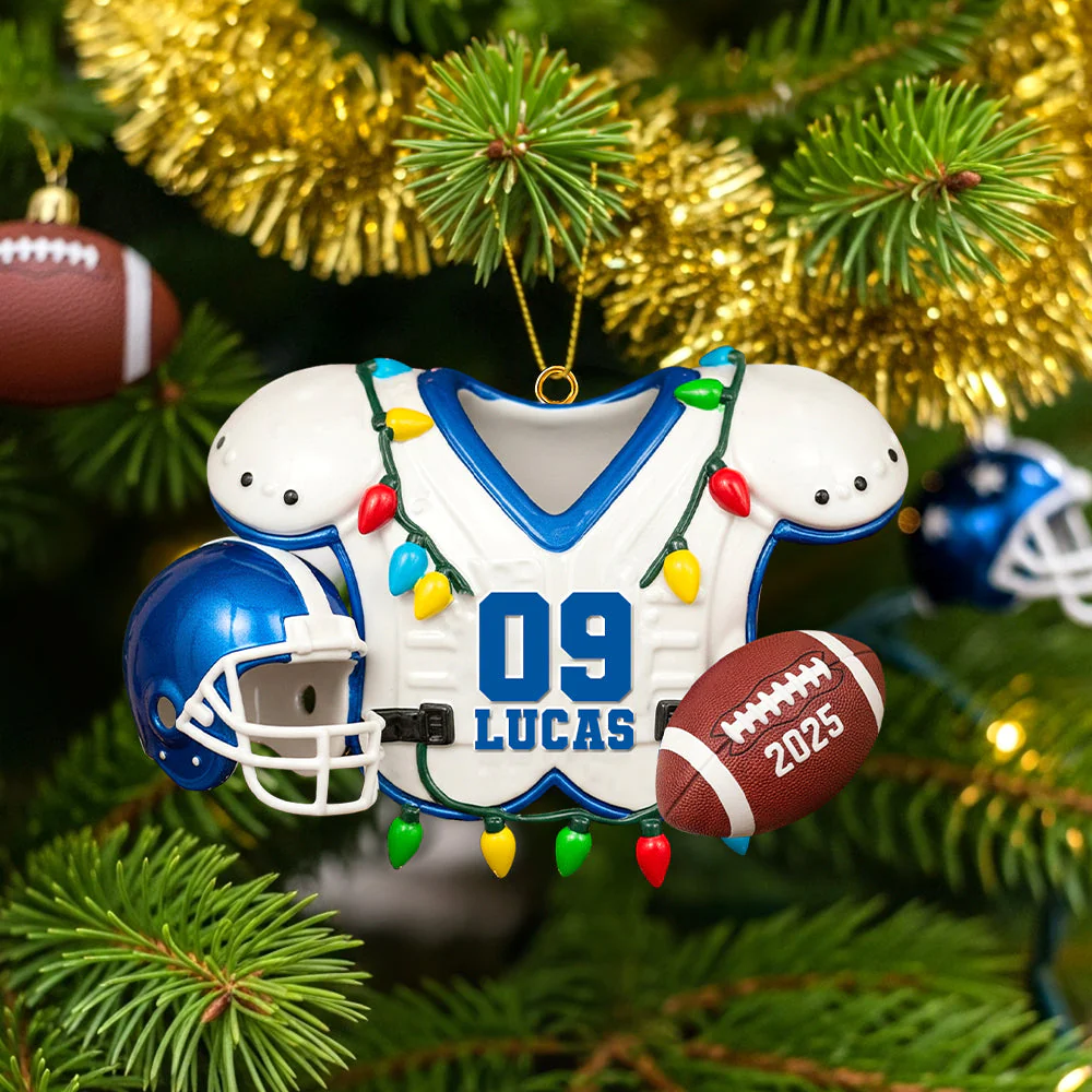 Personalized Gifts For American Football Lovers Christmas Acrylic Ornament - Image 2
