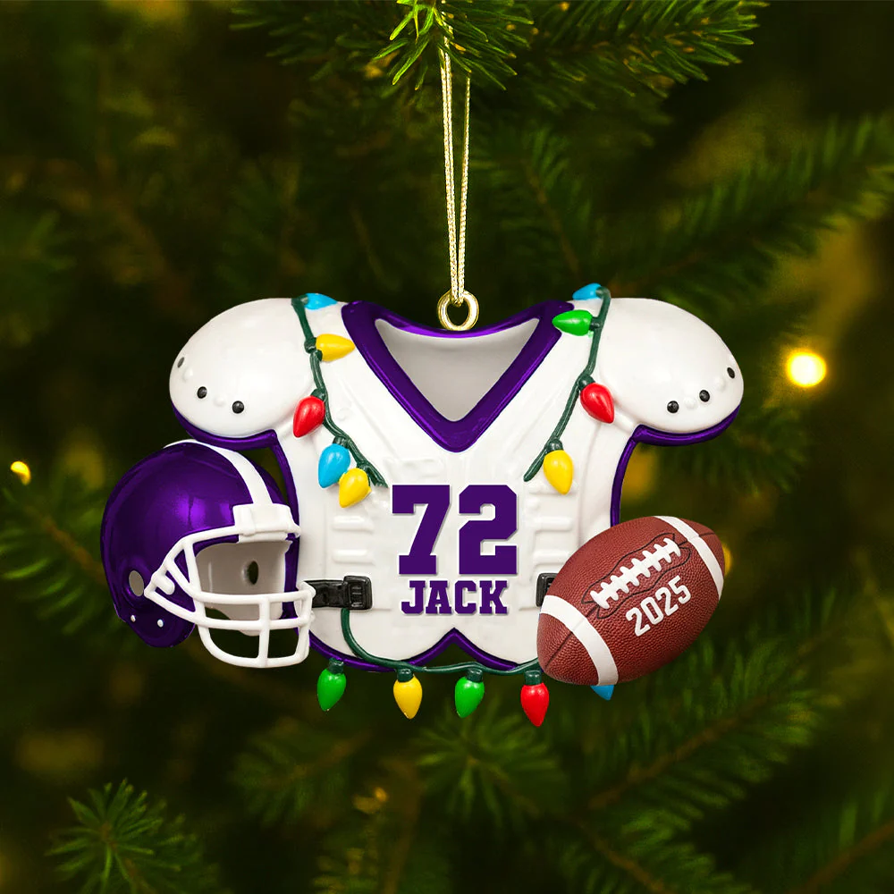 Personalized Gifts For American Football Lovers Christmas Acrylic Ornament - Image 3
