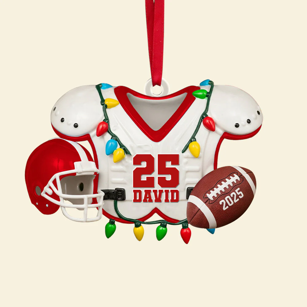Personalized Gifts For American Football Lovers Christmas Acrylic Ornament - Image 4