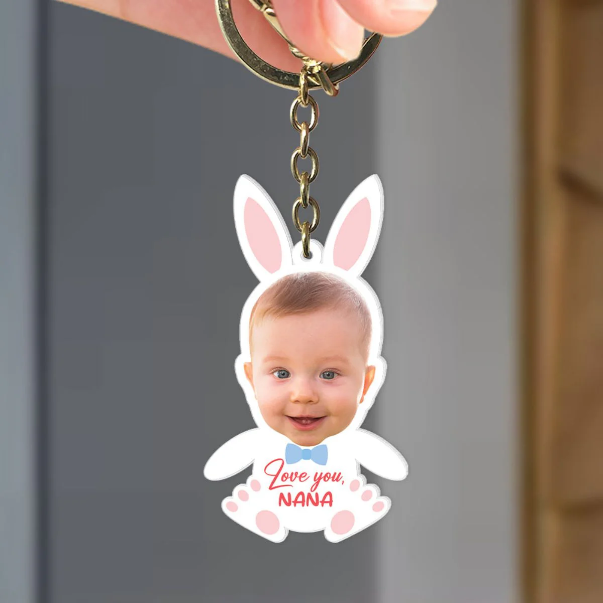 Personalized Gifts For Grandma Keychain Little Bunny Kid - Image 3