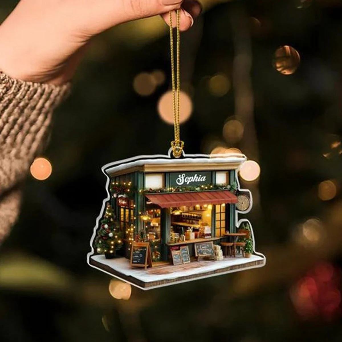 Personalized Gifts For Her Ornament Coffee Shop - Image 2