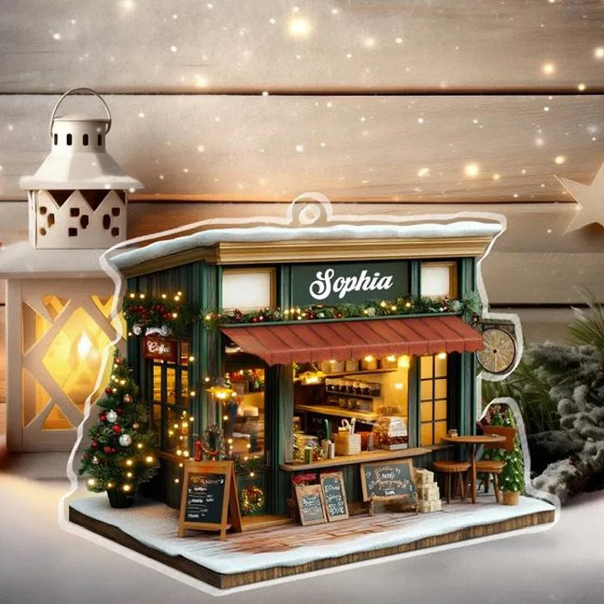 Personalized Gifts For Her Ornament Coffee Shop - Image 3