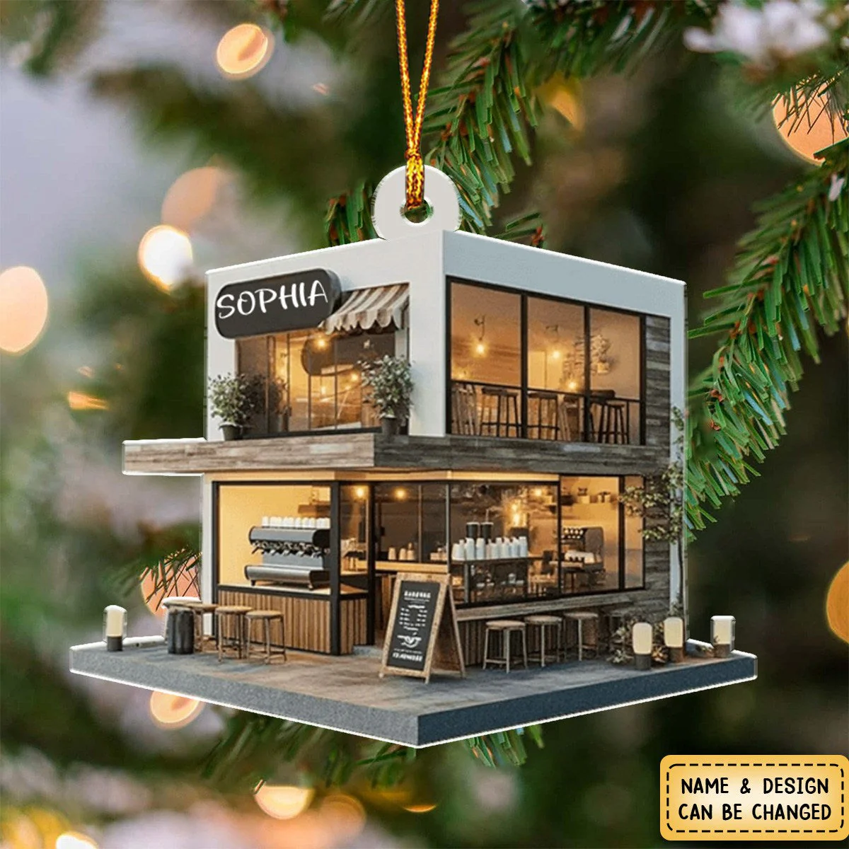 Personalized Gifts For Her Ornament Coffee Shop - Image 4