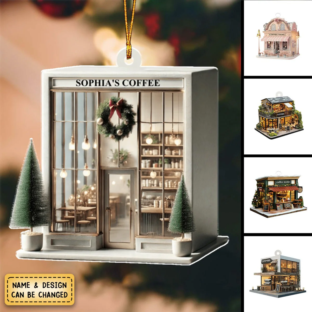 Personalized Gifts For Her Ornament Coffee Shop - Image 5