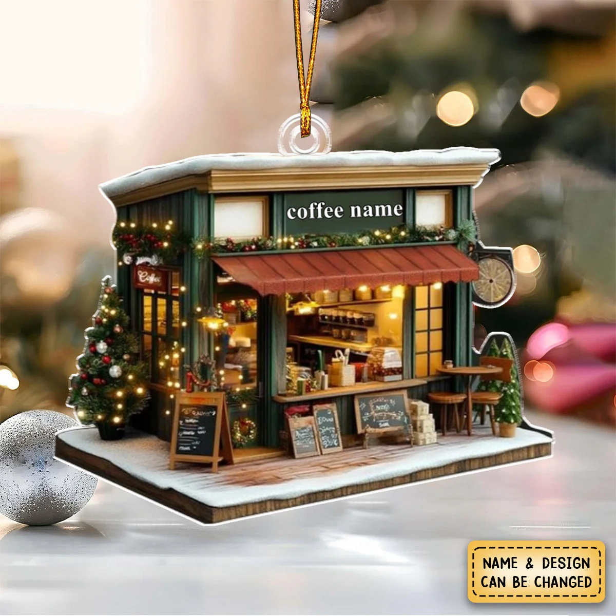 Personalized Gifts For Her Ornament Coffee Shop - Image 7