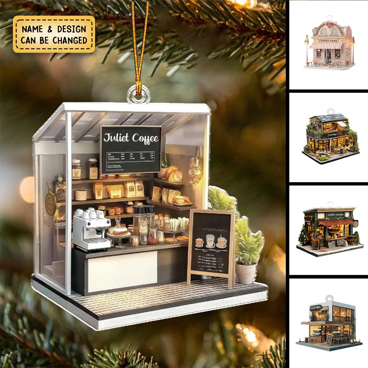 Personalized Gifts For Her Ornament Coffee Shop - Image 8
