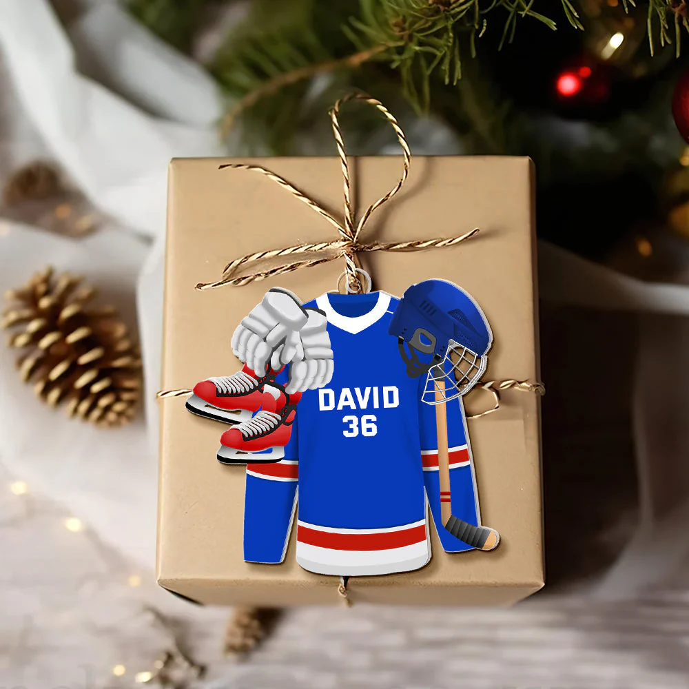 Personalized Gifts For Ice Hockey Lovers Christmas Arcylic Ornament - Image 4