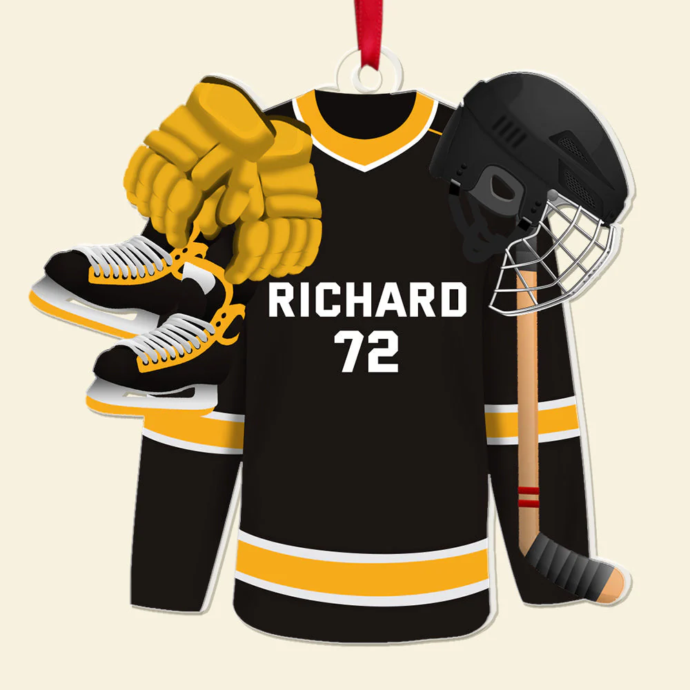 Personalized Gifts For Ice Hockey Lovers Christmas Arcylic Ornament - Image 5