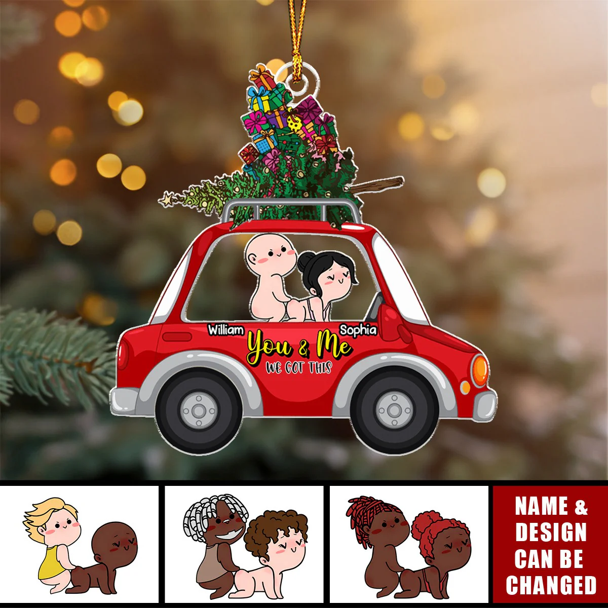 Personalized Gifts For Naughty Couple Christmas Ornament - Image 2