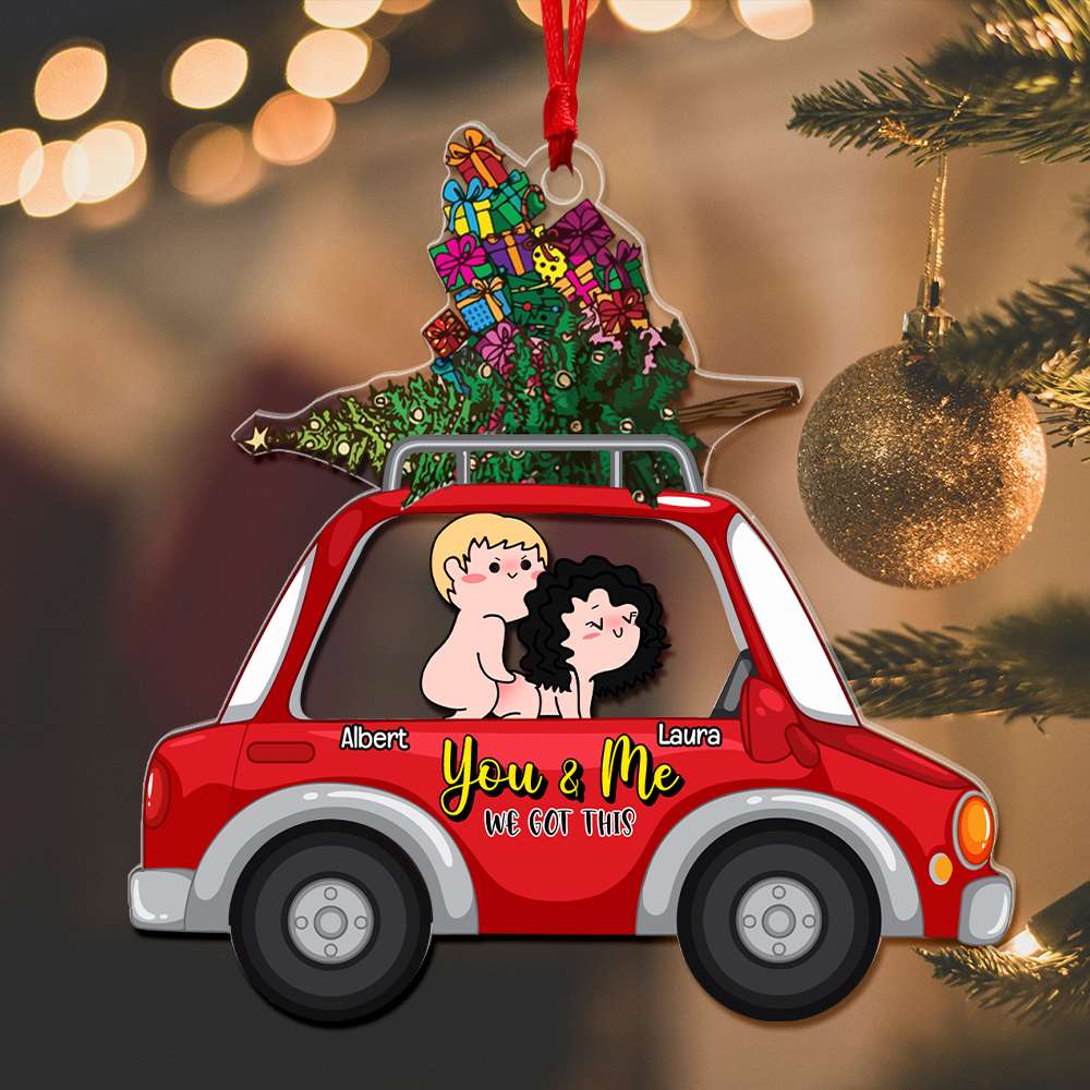 Personalized Gifts For Naughty Couple Christmas Ornament - Image 3