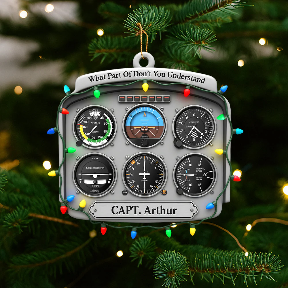 Personalized Gifts For Pilot Christmas Ornament - Flight Instruments Six Pack - Image 4