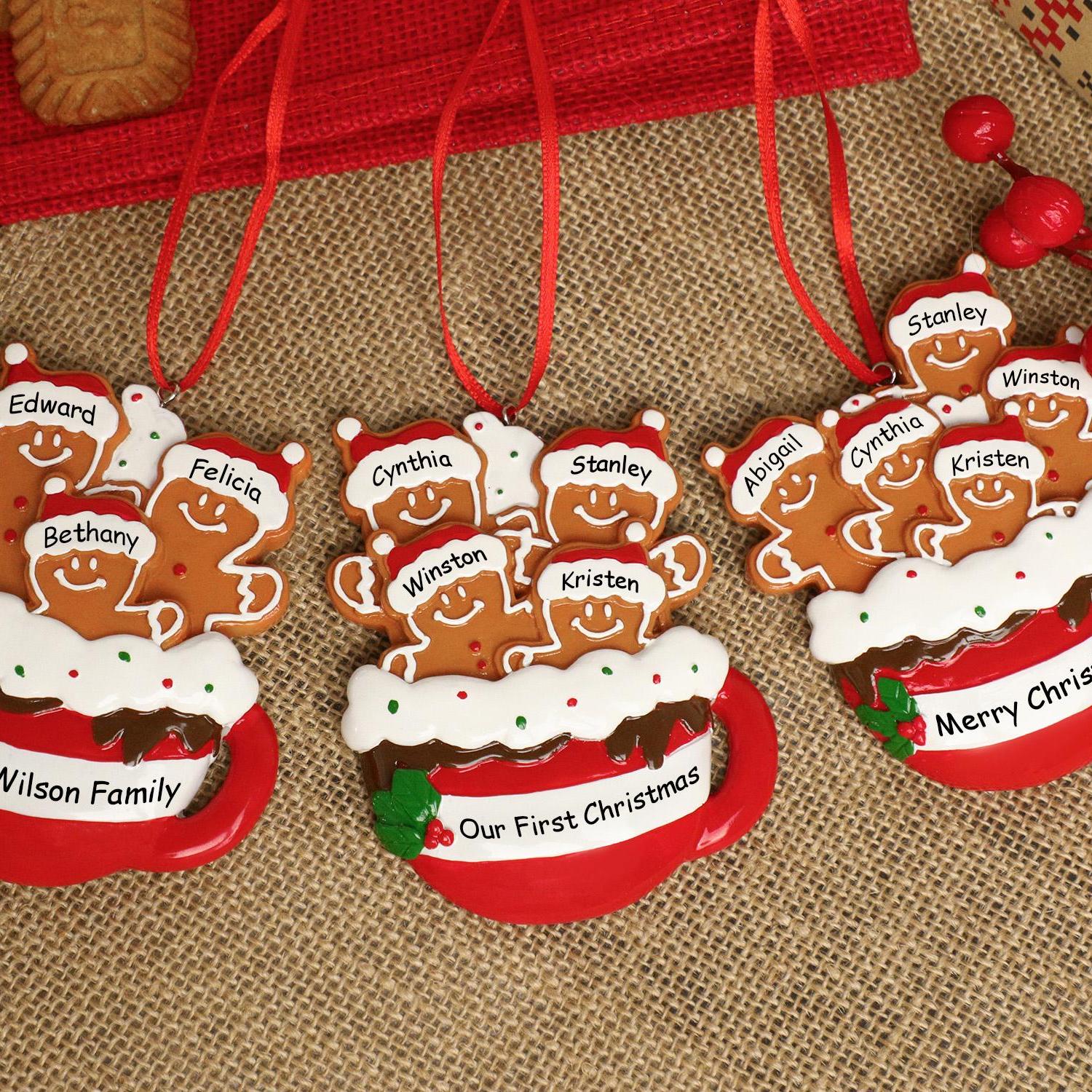 Personalized Christmas Gingerbread Family Ornament - Image 3