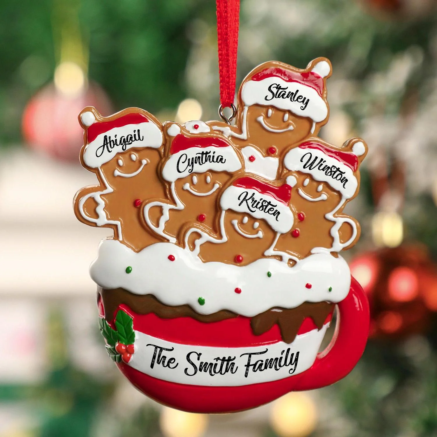 Personalized Christmas Gingerbread Family Ornament - Image 4