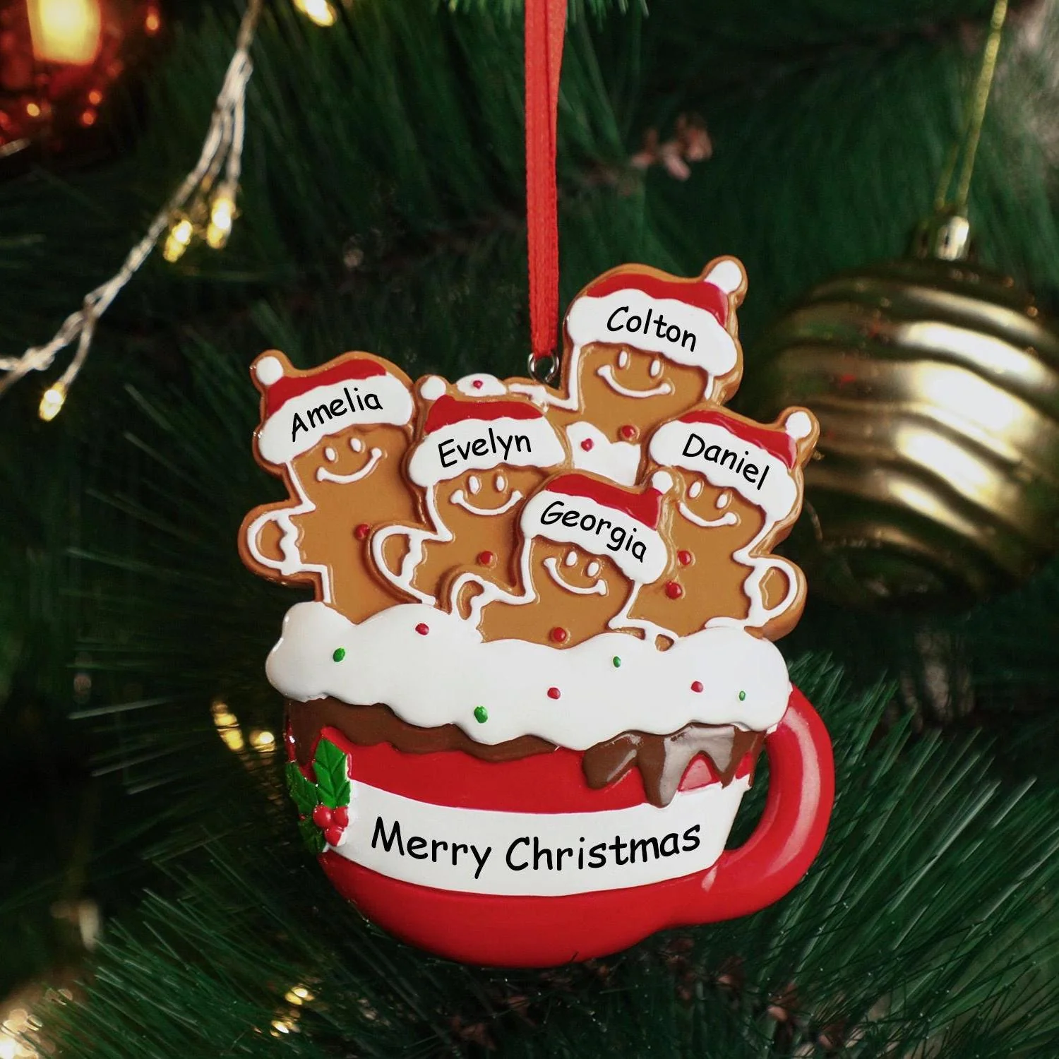 Personalized Christmas Gingerbread Family Ornament - Image 5
