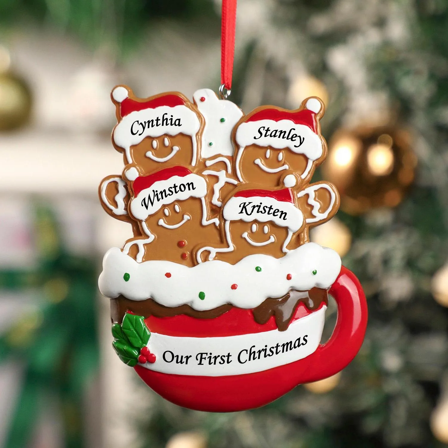 Personalized Christmas Gingerbread Family Ornament - Image 6