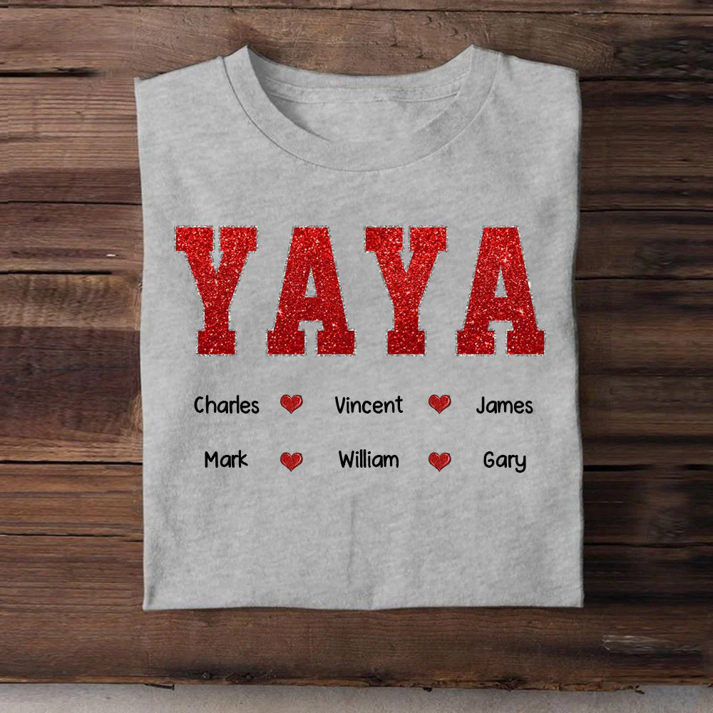 Personalized Glitter Custom Name Nana Pure cotton T-Shirt - Image 3