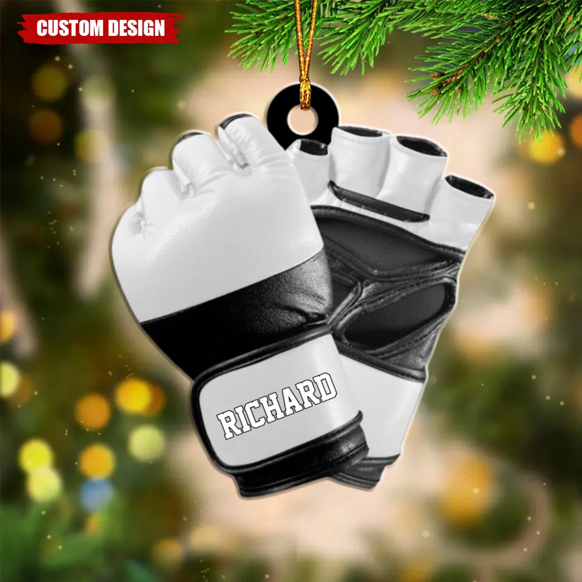 Personalized Glove Christmas Ornament, Gift For Boxing Lover - Image 2