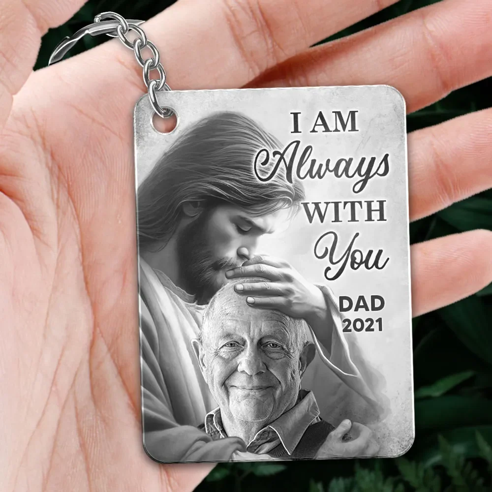 Personalized God Has You In His Arms Memorial Photo Acrylic Keychain - Image 5