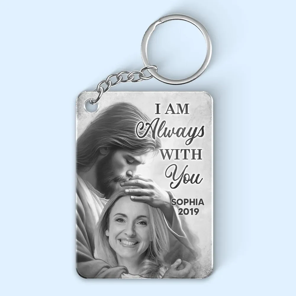 Personalized God Has You In His Arms Memorial Photo Acrylic Keychain - Image 6