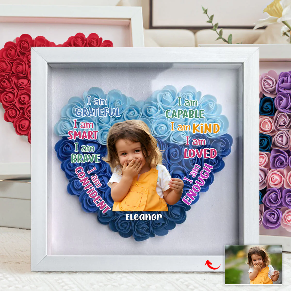 Personalized God Says I Am Kid Flower Shadow Box - Image 4