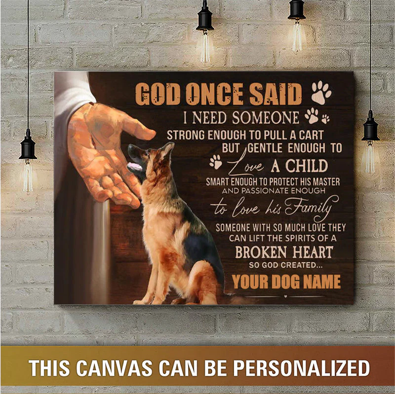 Personalized God's hand, So God created the Dog -Canvas Prints - Image 3
