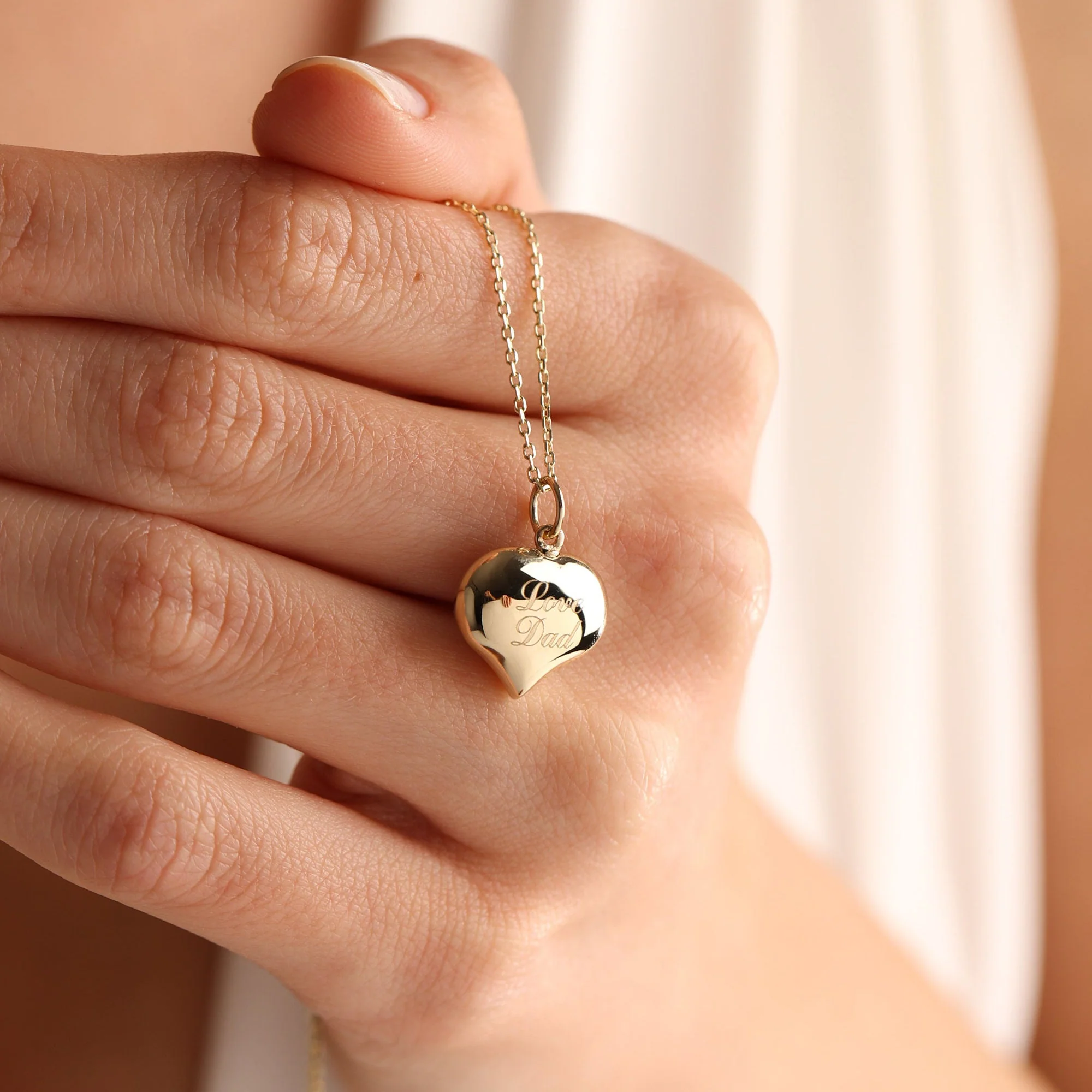 Personalized Gold Heart Cremation Charm Necklace For Pet Ashes - Image 2