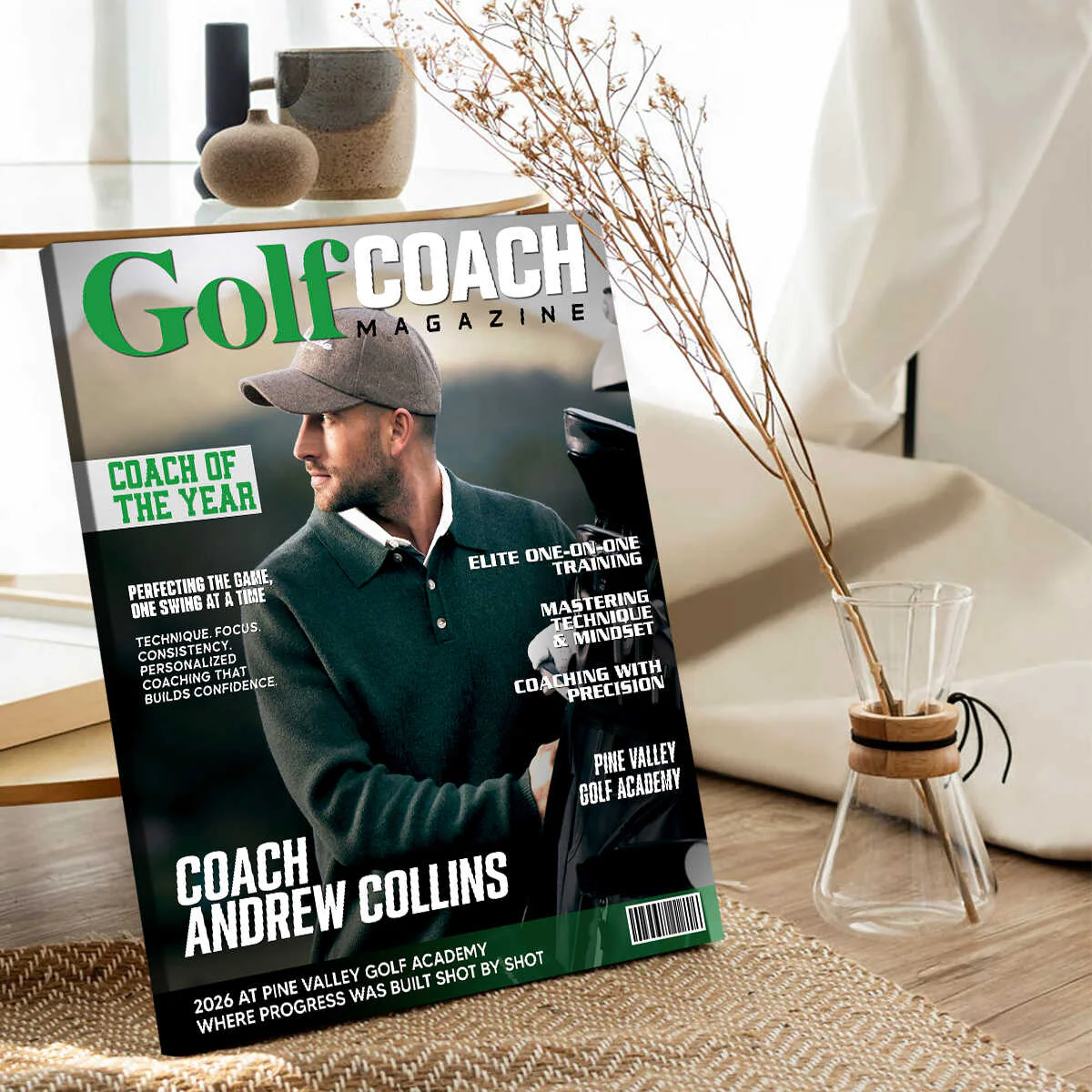 Personalized Golf Coach Magazine Cover Canvas Golf Lover Gift - Image 3