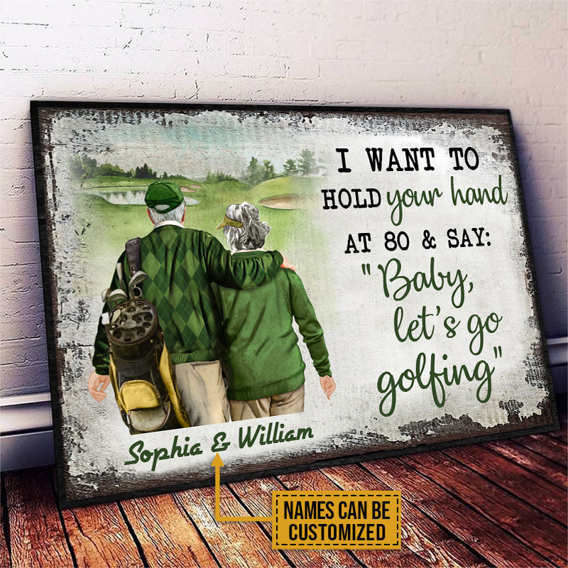 Personalized Golf Couple Want To Hold Your Hand Poster - Image 4